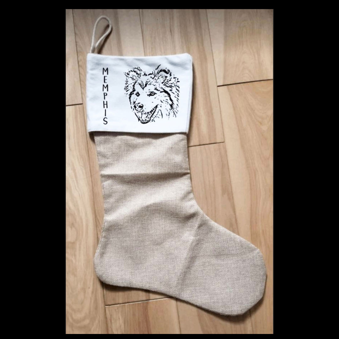 BAS DE NOËL PERSONNALISABLE AVEC PORTRAITS D'ANIMAUX