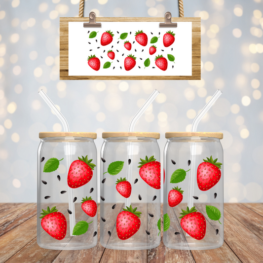 BOUTEILLE EN VERRE GIVRÉ (DESIGN EN UV DTF )
