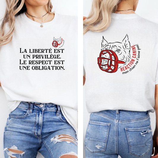 T-SHIRT UNISEXE (RÉACTION CANINE)