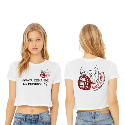 T-SHIRT CROP TOP (RÉACTION CANINE)