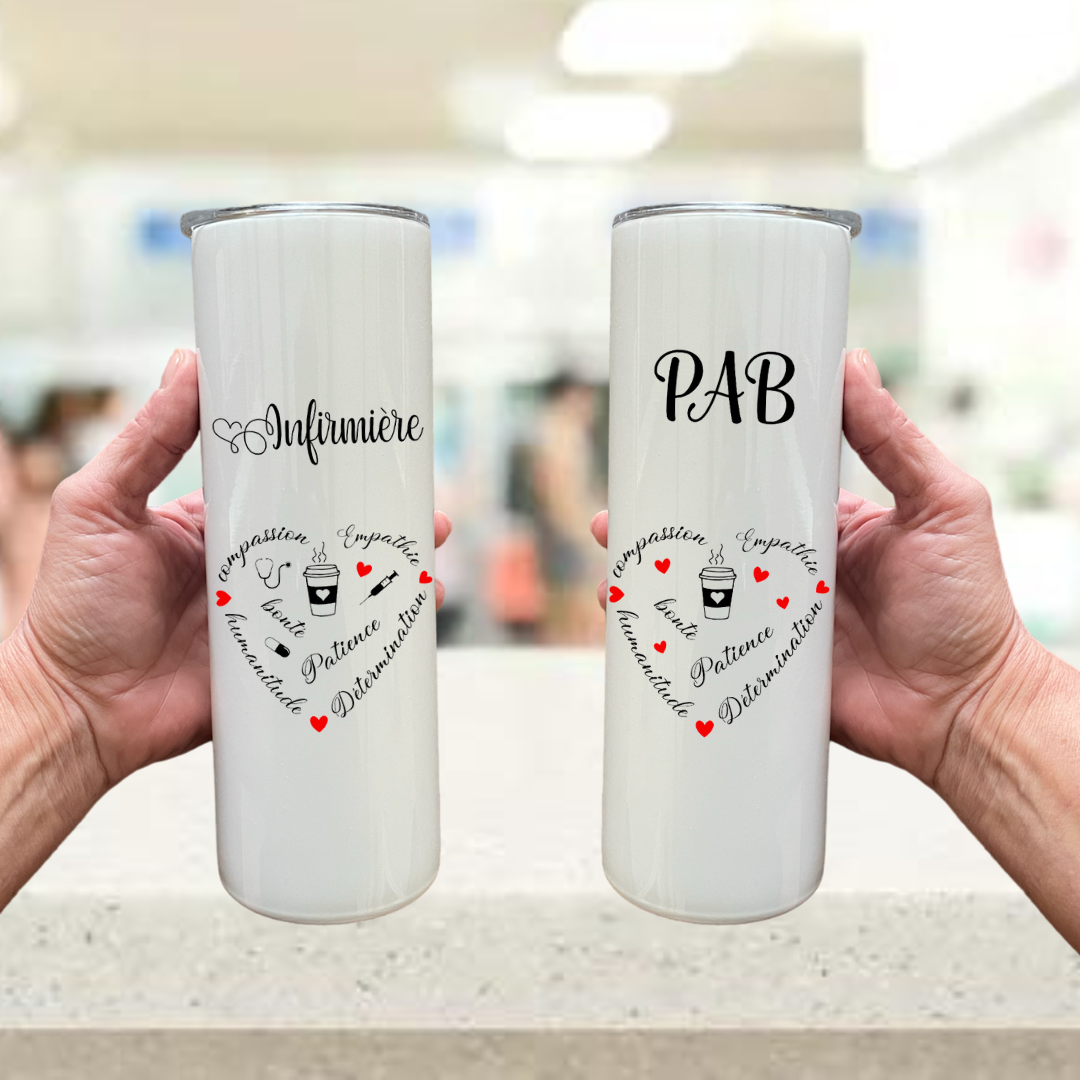 Infirmière, PAB ❤️ Tumbler acier inoxydable 20 oz