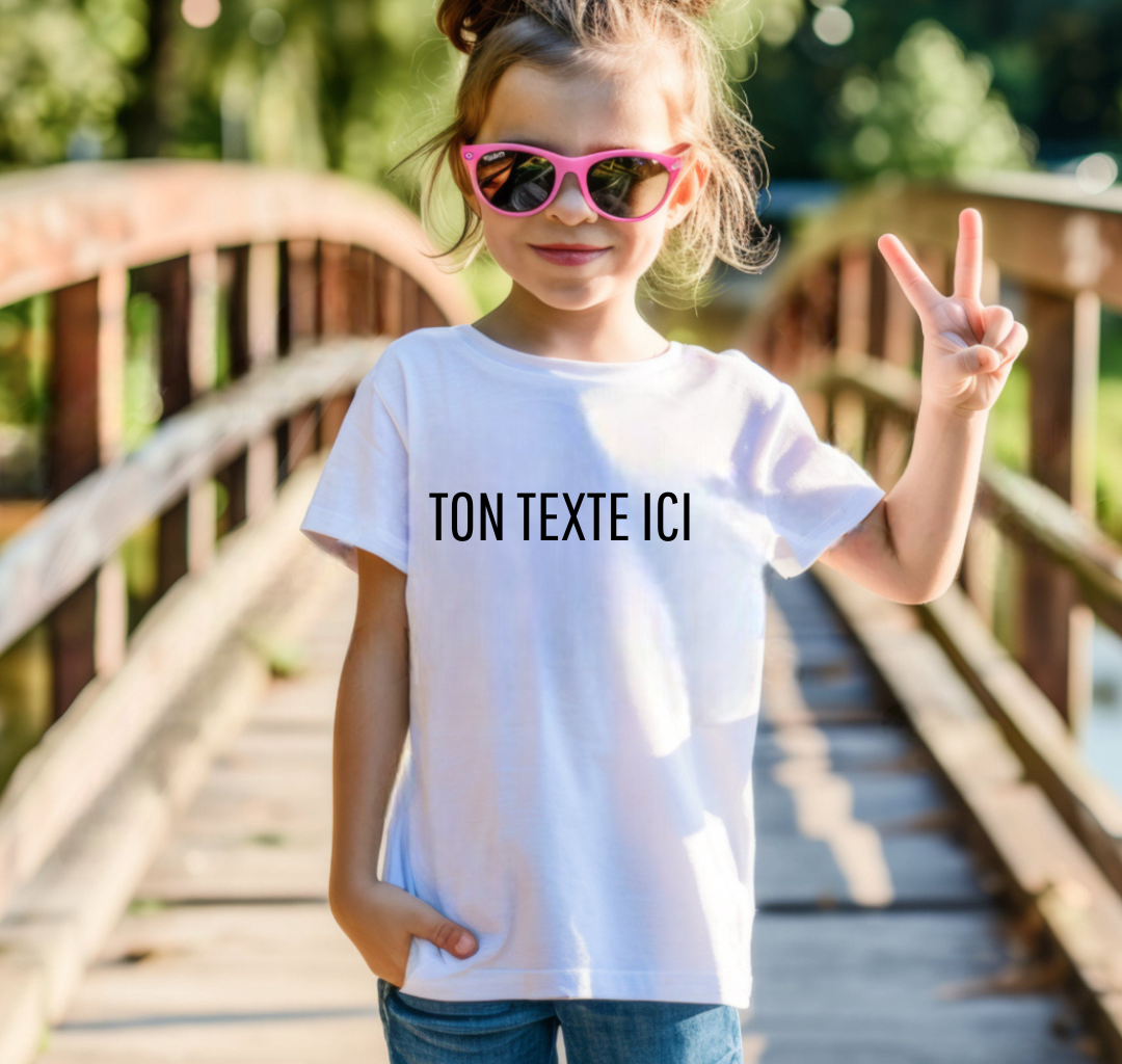 T-SHIRT POUR ENFANT PERSONNALISABLE (TAILLE XS À XL)