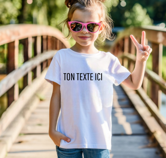 T-SHIRT POUR ENFANT PERSONNALISABLE (TAILLE XS À XL)