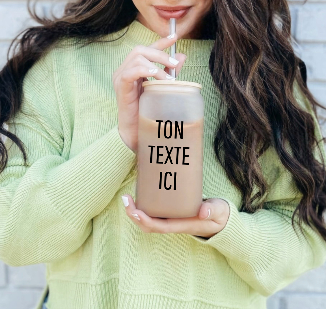 VERRE GIVRÉ 16 OZ PERSONNALISABLE AVEC VOTRE TEXTE OU LOGO