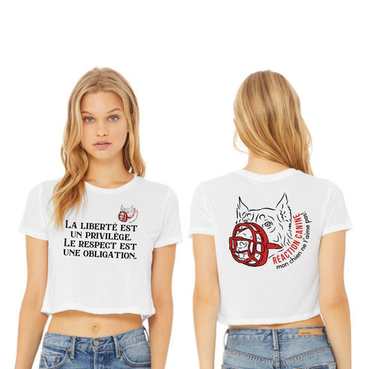 T-SHIRT CROP TOP (RÉACTION CANINE)