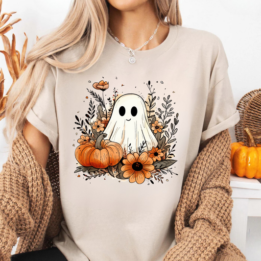 T-SHIRT / FANTÔME DE CITROUILLE FLORAL VINTAGE