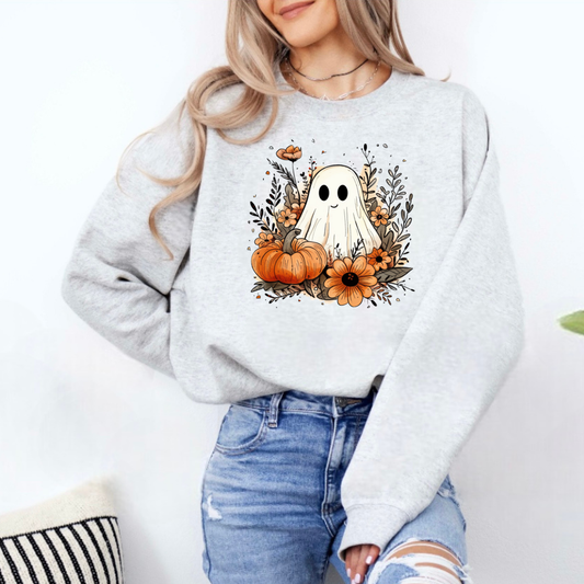 CREWNECK / FANTÔME DE CITROUILLE FLORAL VINTAGE
